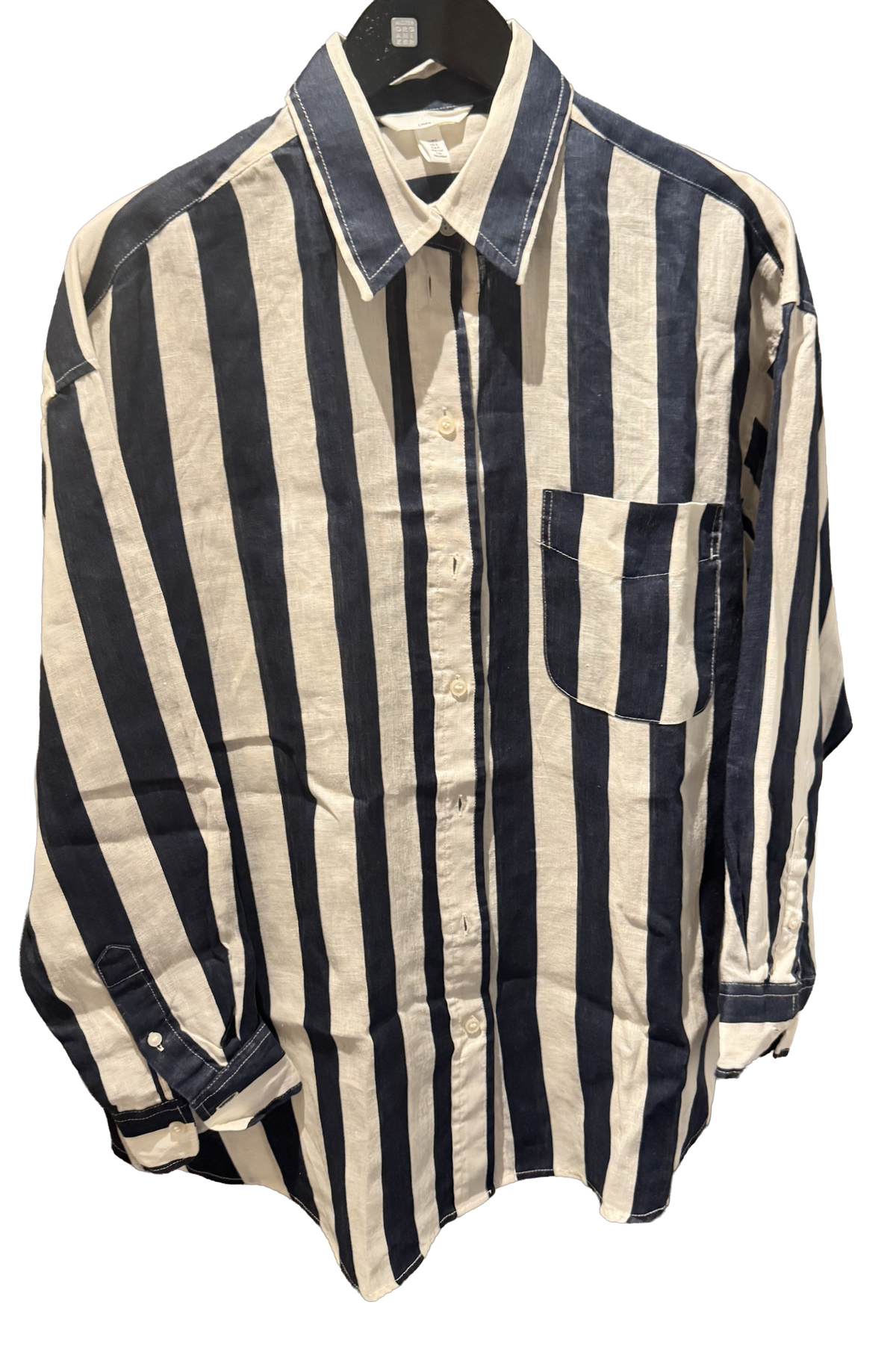 Stripete linskjorte fra H&M
