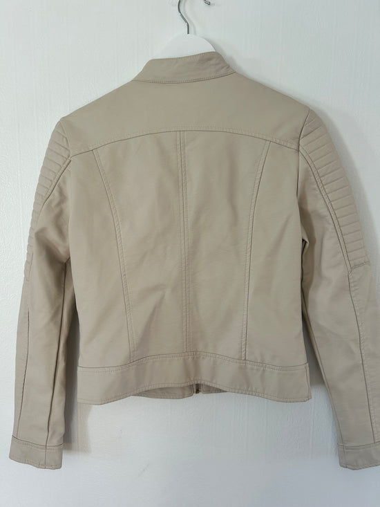 Beige jakke i kunstig skinn
