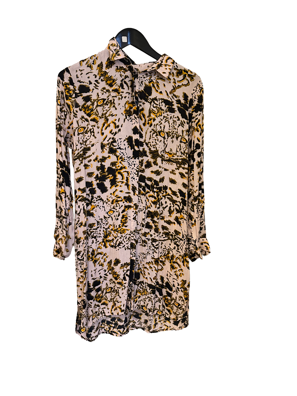 Leopardmønstret Skjortkjole