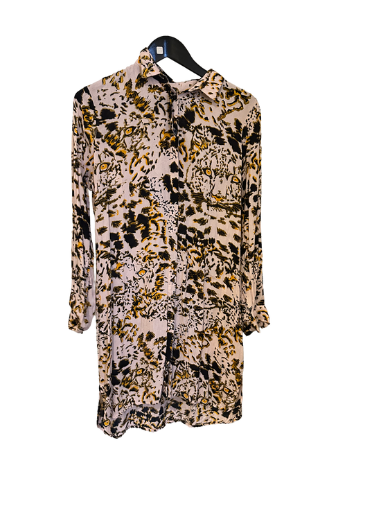 Leopardmønstret Skjortkjole