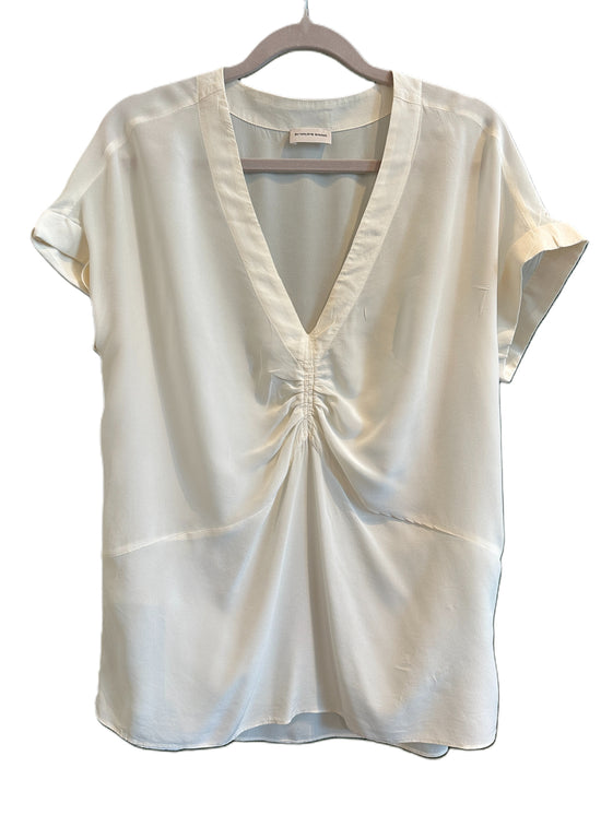 Kremehvit bluse i silke