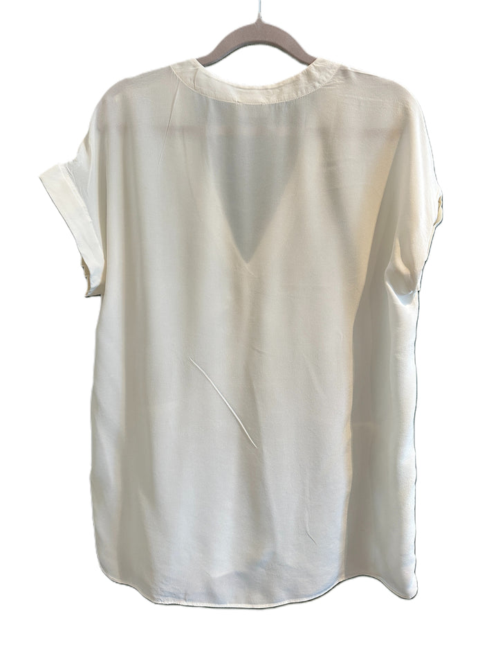 Kremehvit bluse i silke
