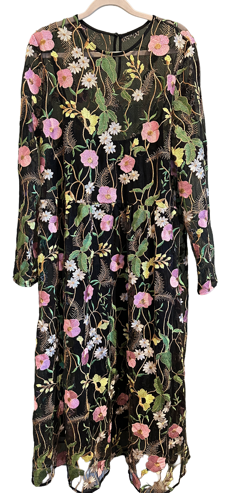 Gjennomsiktig kjole med blomster