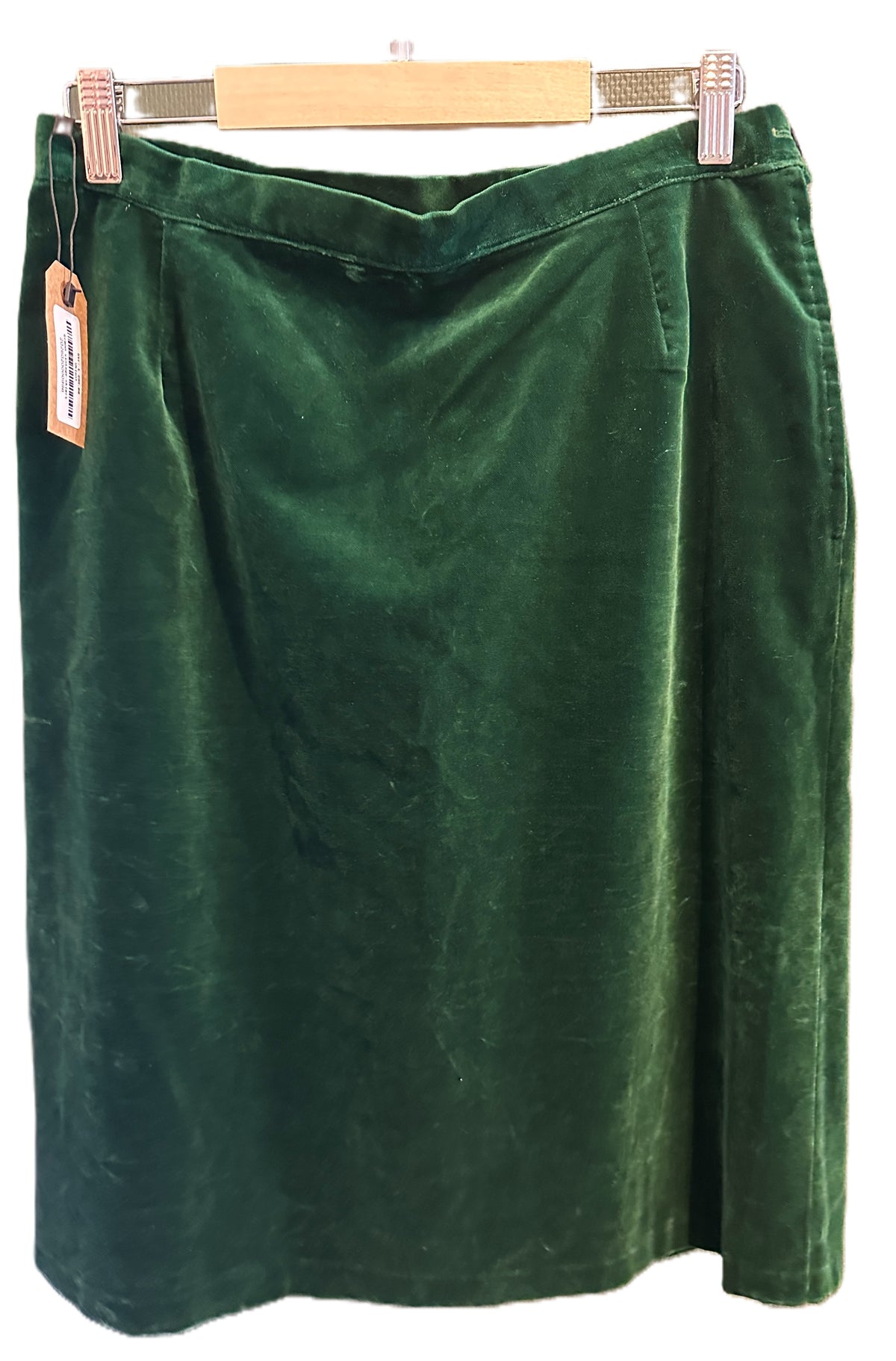 Grønn vintage-skjørt velour