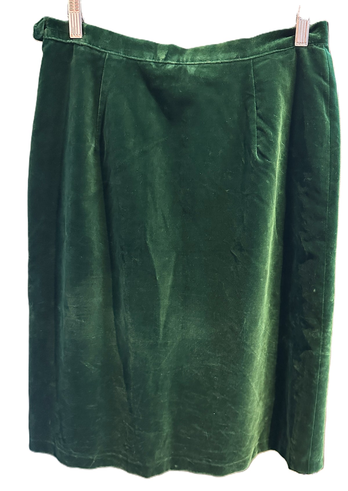 Grønn vintage-skjørt velour