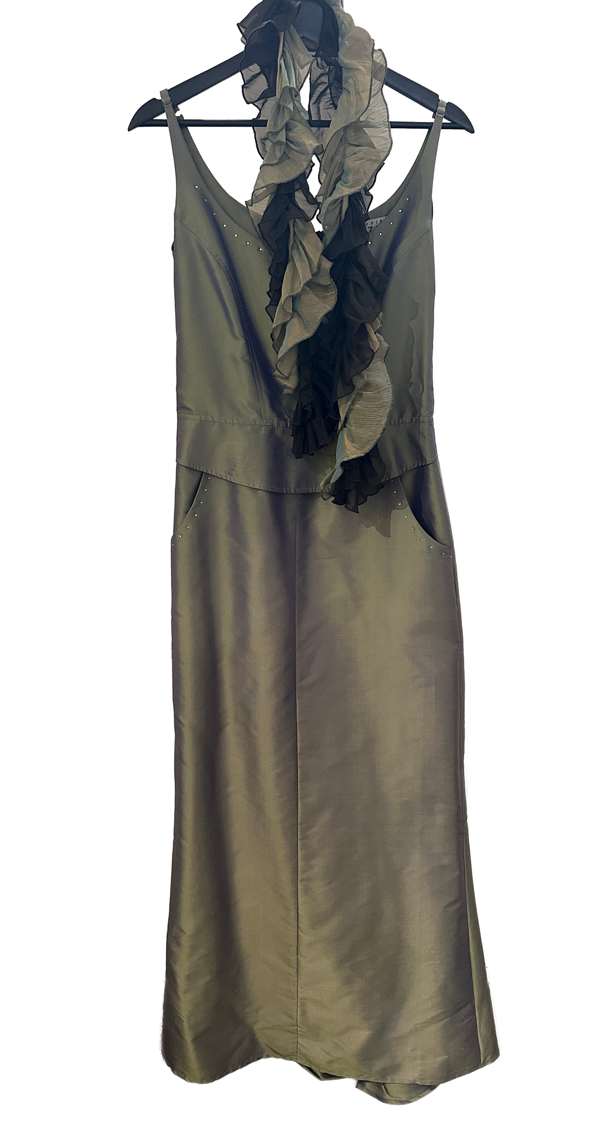 Elegant lang kjole i 100% silke