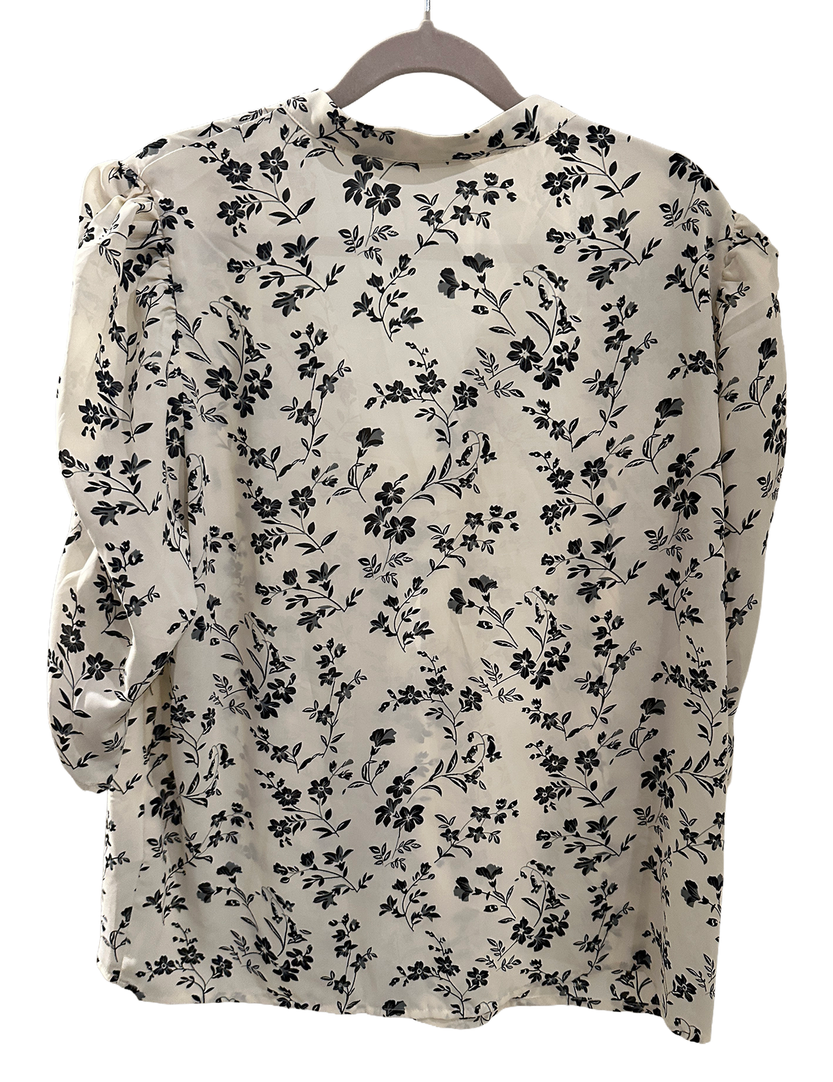 Hvit blomstrete bluse fra Ichi