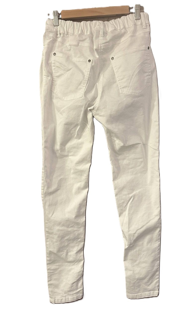 Hvite dra-på jeans