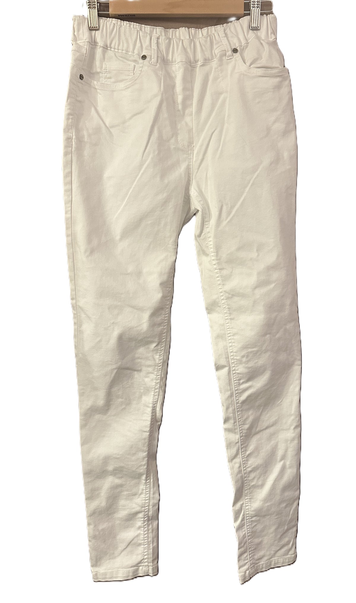 Hvite dra-på jeans