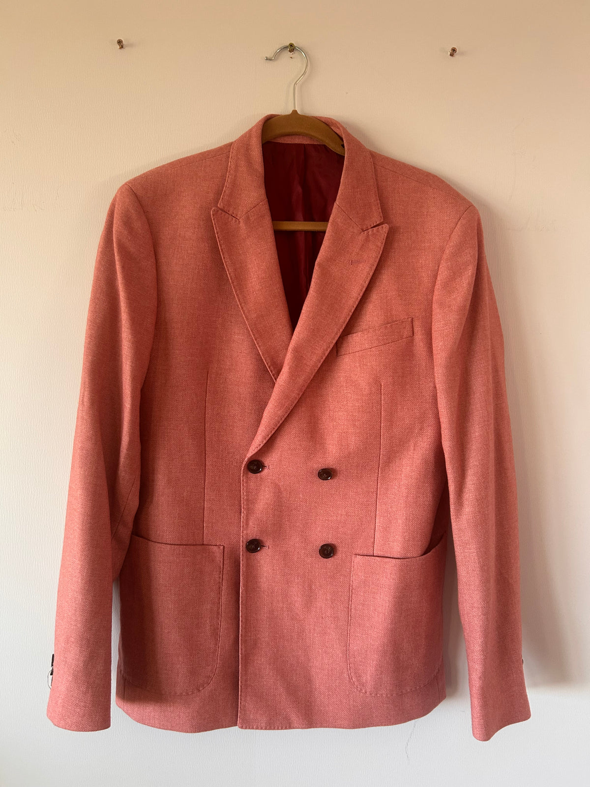 Blazer rosa i ull - xl